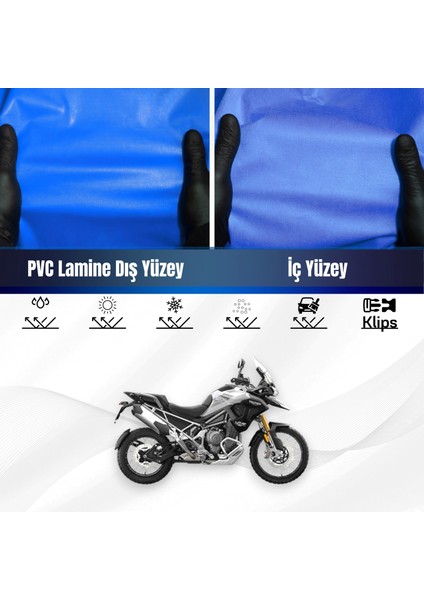 Trıumph Tıger Motosiklet Brandası Su Geçirmez Branda Mavi Branda Motor Branda