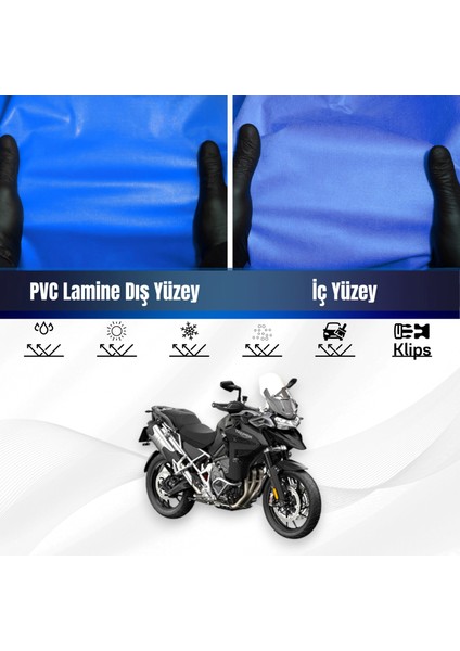 Trıumph Tıger 1200 Gt Explorer Motosiklet Brandası Su Geçirmez Branda Mavi Branda Motor Branda
