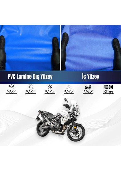 Trıumph Tıger 800 Xcx Motosiklet Brandası Su Geçirmez Branda Mavi Branda Motor Branda