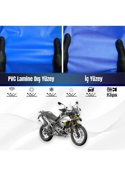 Trıumph Tıger 900 Rally Pro Motosiklet Brandası Su Geçirmez Branda Mavi Branda Motor Branda
