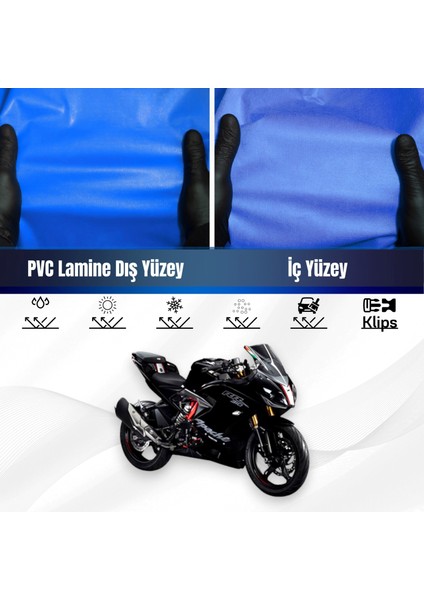 Tvs Apache RR310 Motosiklet Brandası Su Geçirmez Branda Mavi Branda Motor Branda