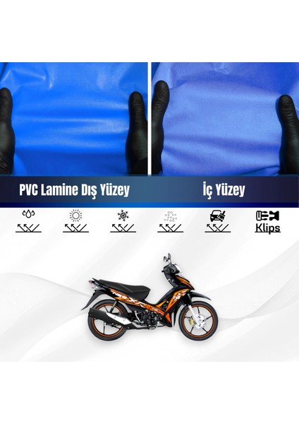 Tvs Neo Xr Motosiklet Brandası Su Geçirmez Branda Mavi Branda Motor Branda