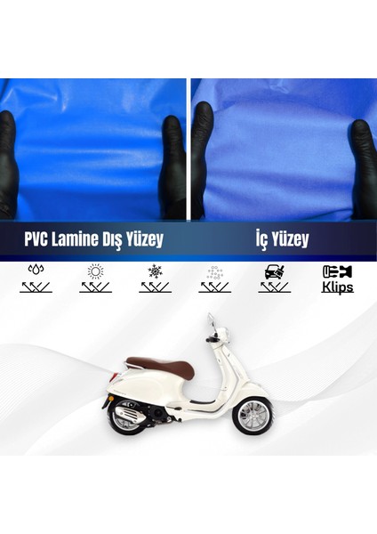 Vespa Prımavera 125 Motosiklet Brandası Su Geçirmez Branda Mavi Branda Motor Branda