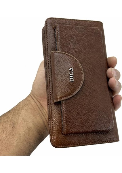Deri 2003 Kartlık Telefon El Çantası Taba