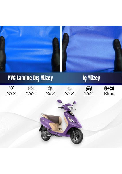 Tvs Scooty Zest 110 Motosiklet Brandası Su Geçirmez Branda Mavi Branda Motor Branda