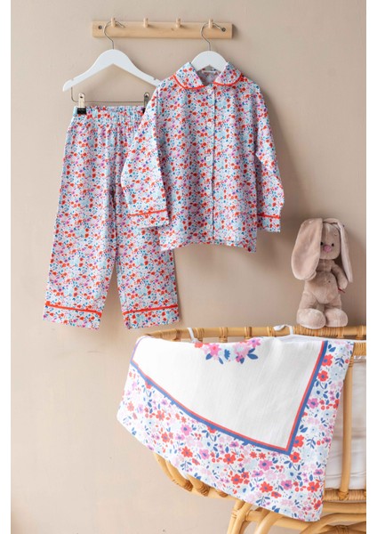 Pijama Takımı - Minik Çiçekler / Kırmızı