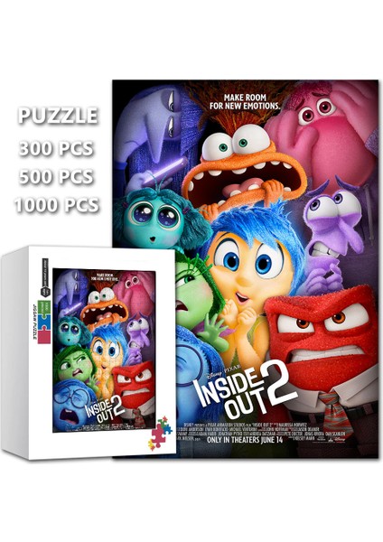 Disney Yapbozlar Inside Out2 300/500/1000 Parça Pixar Animasyon Çizgi Film Bulmacalar Yetişkinler Çocuklar Eğitici Oyuncaklar Hediyeler (Yurt Dışından) modelleri