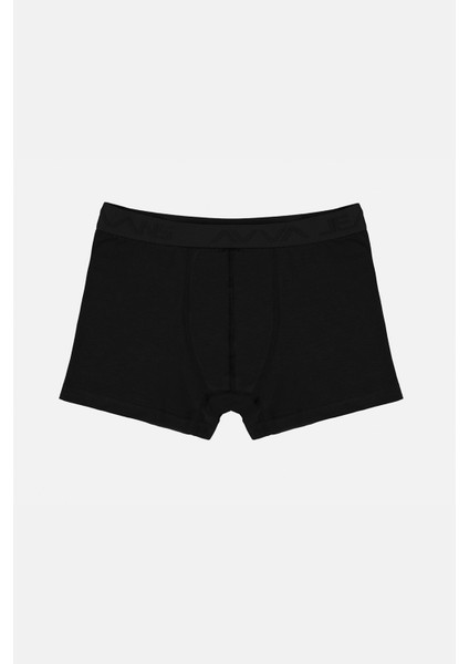 Erkek Lacivert-Siyah Düz 2'li Esnek Pamuklu Kutulu Boxer E009500