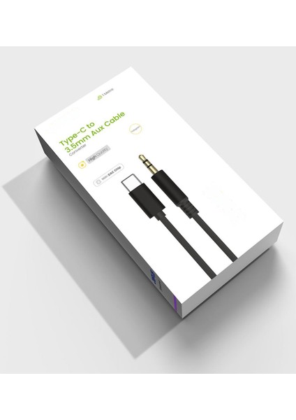 iPhone 15 & 16 Serisi Aux Ses Kablosu Type-C - 3,5 mm Ses Kablosu (1m) Dac Chip modelleri