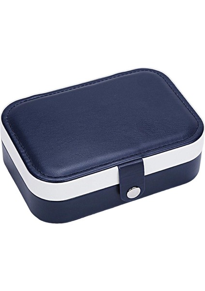 Pu Deri Oksidasyon Dirençli Taşınabilir Takı Kutusu - 16.5 x 11.5 x 5.5 Cm, Düğmeli Kapanış Tasarımı (Yurt Dışından)