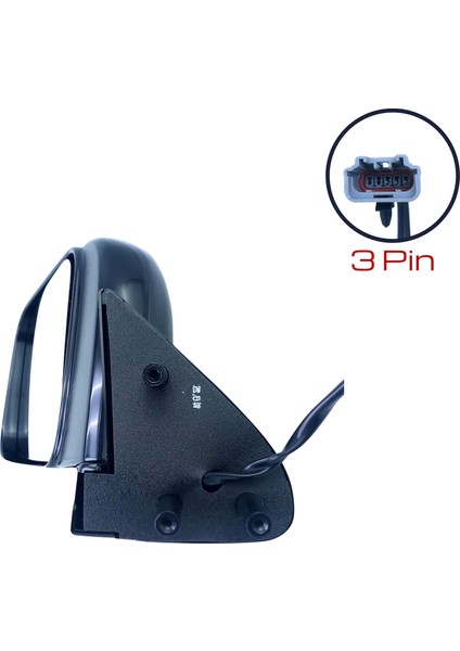 Dış Dikiz Aynası Nissan Skystar Countrt 2003 - 2012 Elektrikli, Manuel Katlanır, Siyah Kapak, 3 Pin modelleri