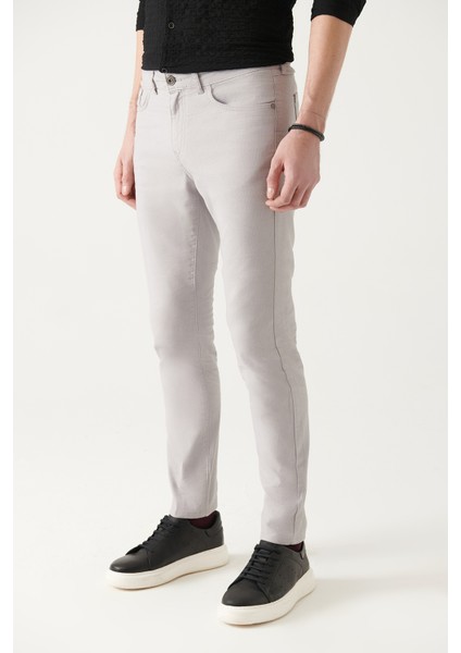 Erkek Açık Gri 5 Cepli Esnek Kanvas Slim Fit Pantolon B003001 fiyatları