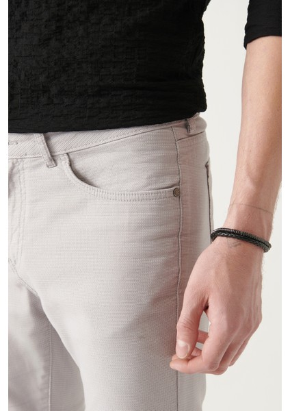 Erkek Açık Gri 5 Cepli Esnek Kanvas Slim Fit Pantolon B003001 fırsatları