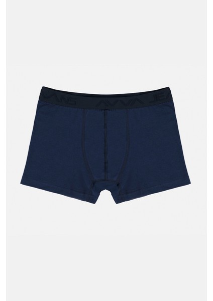 Erkek Lacivert-siyah Düz 2'li Esnek Pamuklu Kutulu Boxer B009500