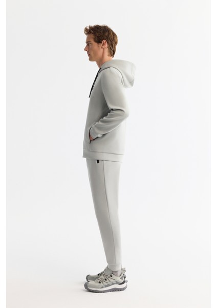 Erkek Gri Kapüşonlu İnterlok Kumaş Fermuarlı Regular Fit Sweatshirt B001102 modelleri
