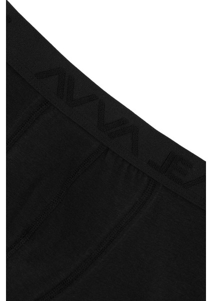 Erkek Siyah-Lacivert 2'li Boxer Desenli/Düz Esnek Pamuklu Kutulu A31Y9500