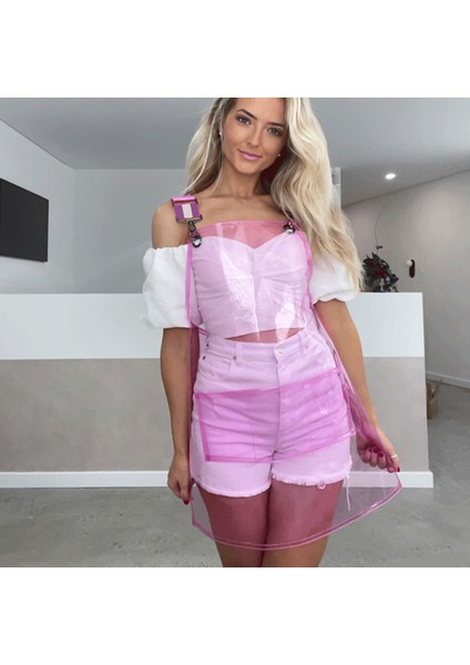 Pembe Kurdele Stili Özel Logo Renkli Şeffaf Su Geçirmez Roman Ev Aksesuarları Su Geçirmez Berber Mutfak Kuaför Kullan Atımlık Erkek Kadın Önlük (Yurt Dışından)