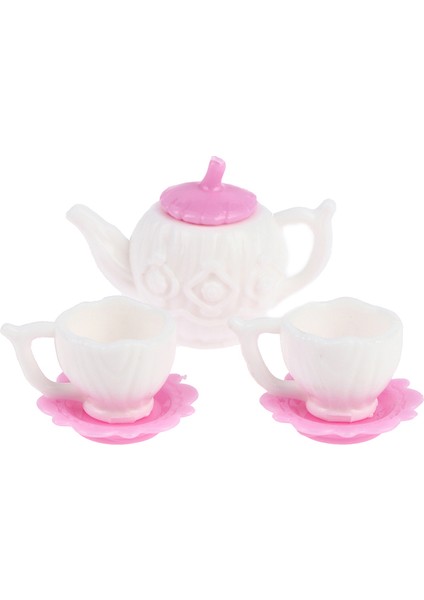 Dollhouse Minyatür Çaydanlık Su Isıtıcısı Kahve Fincanı Tabağı 3 Adet Set Aksesuarları (Yurt Dışından)