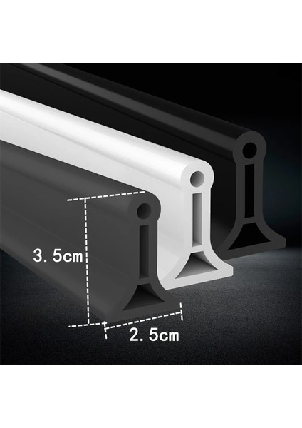 Beyaz Stil 60CM 200CM Silikon Duş Barajı Su Durdurucu Tutma Sızdırmazlık Şeridi Kuru ve Islak Ayırma Engelleyici Banyo Mutfak Için Taşkın Bariyeri (Yurt Dışından)