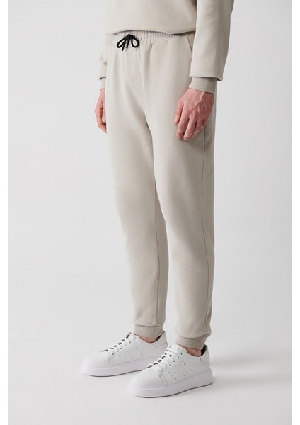 Erkek Taş Eşofman Altı Beli Bağcıklı 3 Iplik Şardonsuz Parçalı Regular Fit A32y3456 modelleri