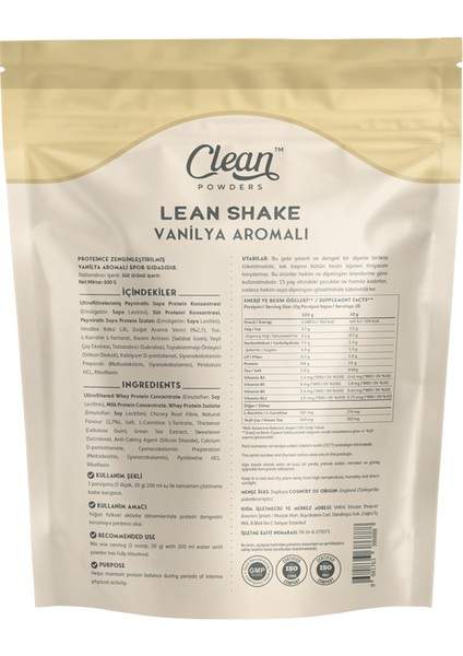 Lean Shake 600 gr fiyatları