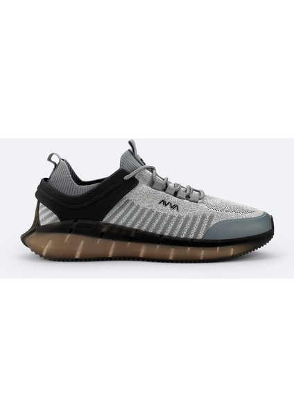 Erkek Gri Esnek Taban Sneaker Ayakkabı A32y8002