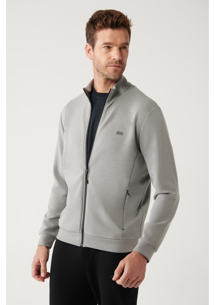 Erkek Gri Sweatshirt Soft Touch Dik Yaka Regular Fit A32y1203