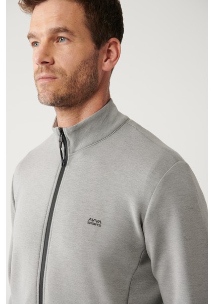 Erkek Gri Sweatshirt Soft Touch Dik Yaka Regular Fit A32y1203 fiyatları