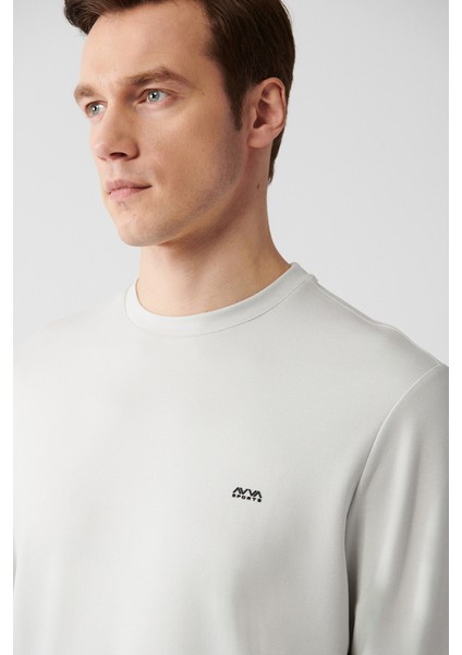 Erkek Gri Interlok Kumaş Bisiklet Yaka Sweatshirt A31y1201 fiyatları
