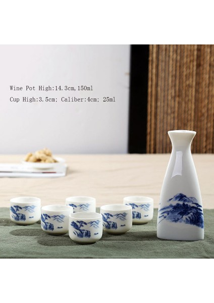 Beyaz Stil Eramics Japon Sake Pot Bardak Seti Ev Mutfak Flagon Likör Bardağı Drinkware Alkollü Içki Şişeleri Sake Beyaz Karaf Hediyeler (Yurt Dışından) modelleri
