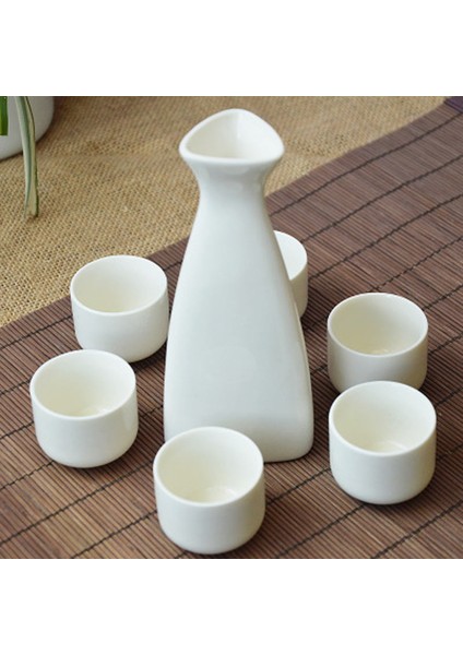 Beyaz Stil Eramics Japon Sake Pot Bardak Seti Ev Mutfak Flagon Likör Bardağı Drinkware Alkollü Içki Şişeleri Sake Beyaz Karaf Hediyeler (Yurt Dışından) indirimleri
