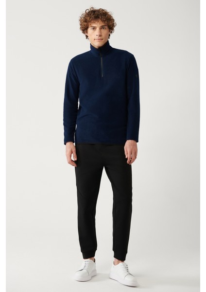 Erkek Lacivert Dik Yaka Fermuarlı Soft Touch Polar Regular Fit Sweatshirt E001068 indirimleri