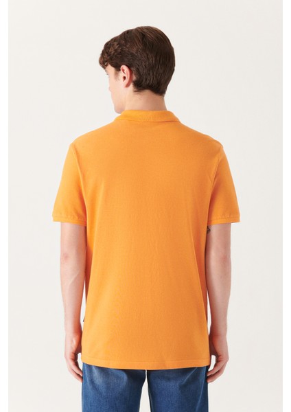 Erkek Turuncu %100 Pamuk Serin Tutan Polo Yaka T-shirt E001004