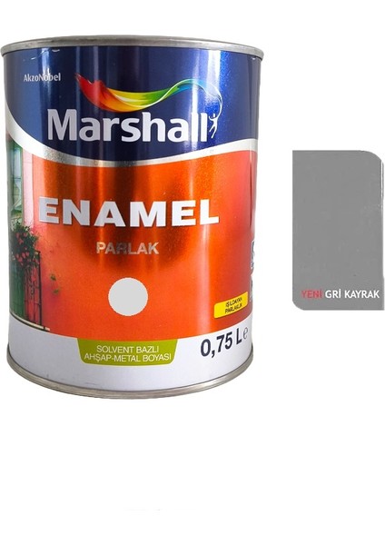 Enamel Sentetik Parlak Yağlı Boya 0.75 Lt Yeni Gri Kayrak