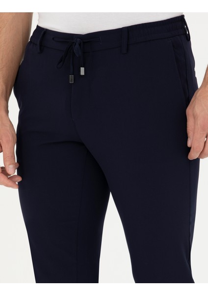 Erkek Lacivert Esnek Kumaş Pantolon 50287494-VR033