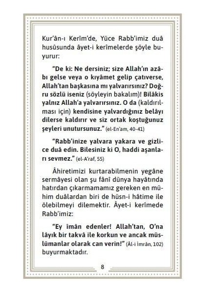 Kur'an-ı Kerim'den Dualar - Salih Zeki Meriç modelleri