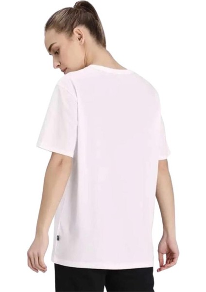 ESS Logo Boyfriend Tee 586868-02 KADIN Beyaz Tişört modelleri