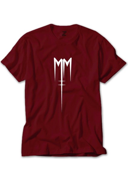 Marilyn Manson Born Villain Logo Kırmızı Tişört
