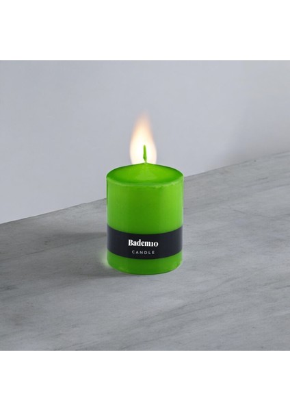 Baton Mum Yeşil Silindir Dekoratif Mumu Kandil Fitilli Mumlar Şamdan Kokusuz 6 x 8 cm modelleri