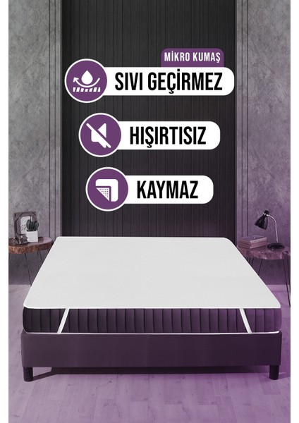 Mikro Dört Köşe Lastikli Su Sıvı Geçirmez Yatak Koruyucu Alezi 70 x 140 cm