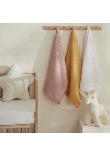 Little One Pamuk 3'lü Bebek Müslin Set Multicolor