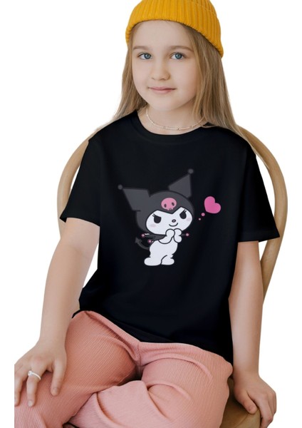 Kuromi Tshirt Baskılı Kız Çocuk Tişört