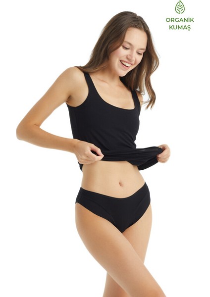 Kadın Organik Pamuk Slip Külot 1661 - Siyah fırsatları