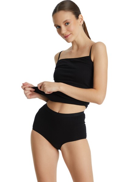 1314 BAYAN ESSENTİAL YÜKSEK BEL SİYAH SLİP KÜLOT modelleri