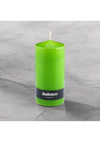 Baton Mum Yeşil Silindir Dekoratif Mumu Kandil Fitilli Mumlar Şamdan Kokusuz 6 x 13 cm fırsatları
