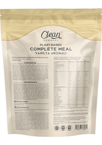 Bitkisel Öğün Tozu (Plant Based Complete Meal) 600 Gr fiyatları