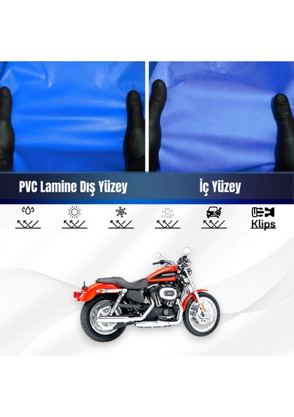 Harley Davidson Sportser Roadster Xl 1200 R Motosiklet Brandası Su Geçirmez Branda Mavi Motor Branda