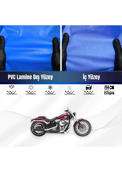 Harley Davidson Softail Breakout Flstnı Motosiklet Brandası Su Geçirmez Branda Mavi Motor Branda