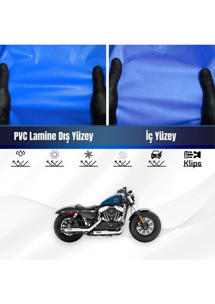 Harley Davidson Sportser Forty-Eight Motosiklet Brandası Su Geçirmez Branda Mavi Branda Motor Branda