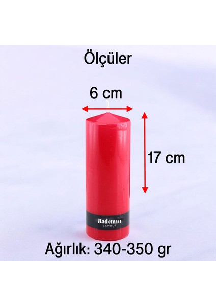 Baton Mum Kırmızı Silindir Dekoratif Mumu Kandil Fitilli Mumlar Şamdan Kokusuz 6 x 17 cm fiyatları